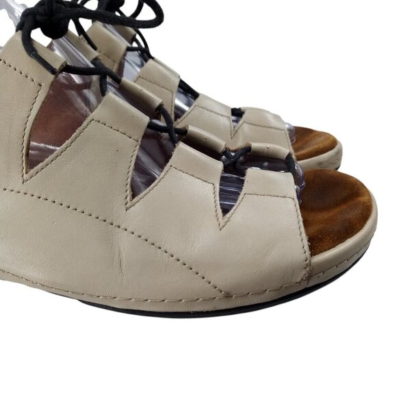 Wolky Kite Ghillie Lace Up Comfort Sandals Size 39 US 8 Beige Leather Adjustable - Picture 14 of 14